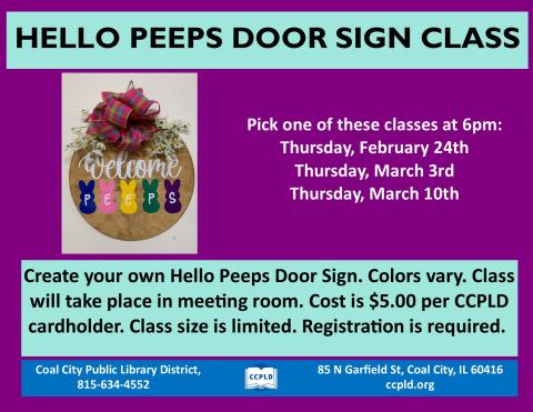 Peeps Door Sign