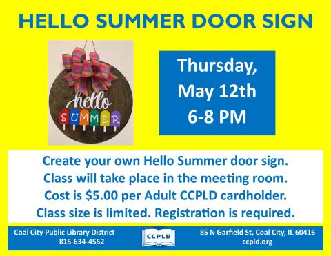 Hello Summer Door Sign