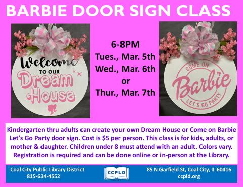 Barbie Door Sign