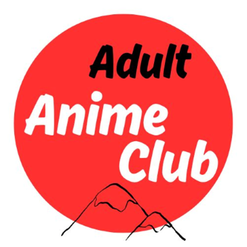 Adult Anime Club - red round circle with Adult Anime Club on it