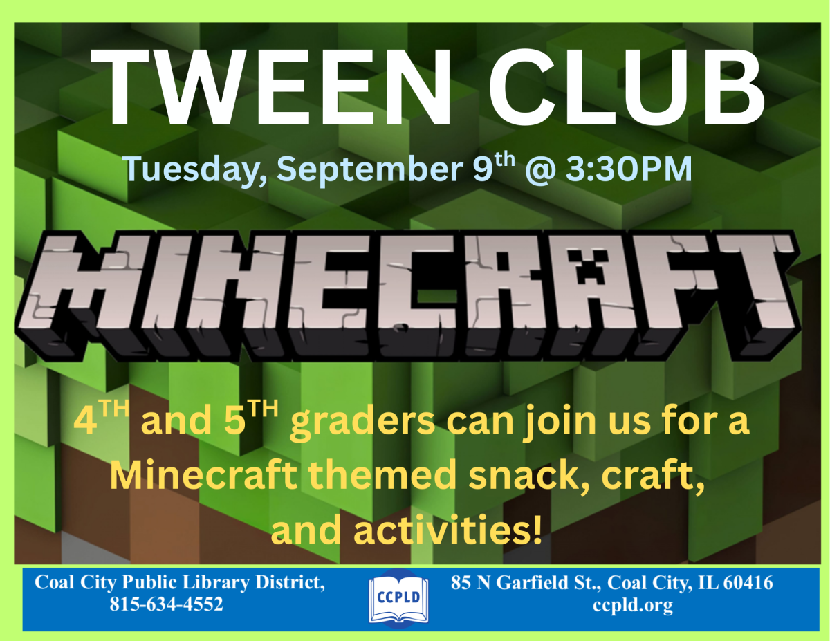 Tween Club poster with Minecraft game picture